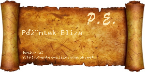 Péntek Eliza névjegykártya